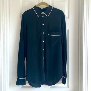 Everlane silk button down shirt blouse 6